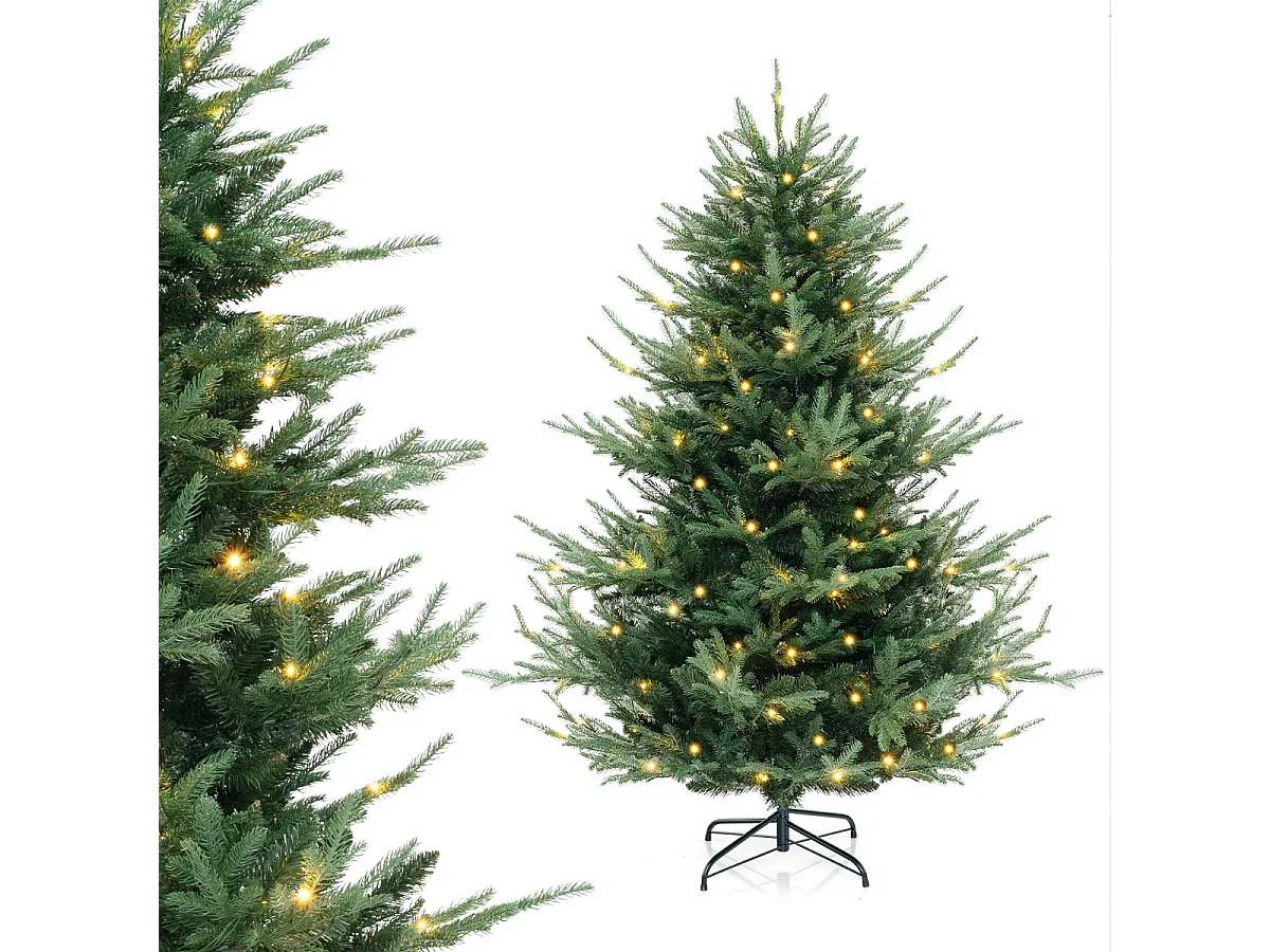 Albero di Natale artificiale con luci a LED, 180 cm