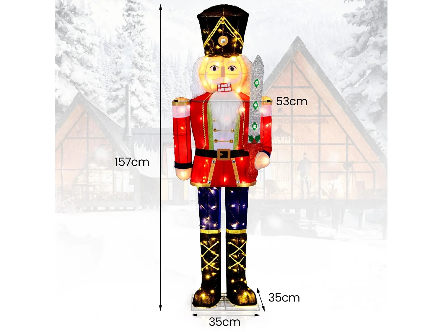 Weihnachtsfigur „Nussknacker“ – Beleuchtete Weihnachtsdekoration