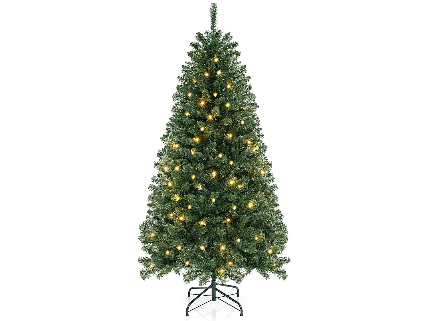 Albero di Natale artificiale da 180 cm, 568 rami, 200 LED - verde