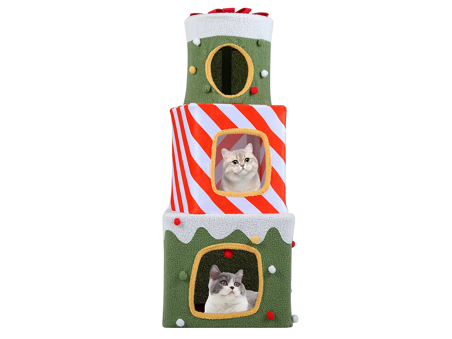 Weihnachtlicher Katzenbaum für Katzen im Innenbereich 120 cm niedliches Klettermöbel