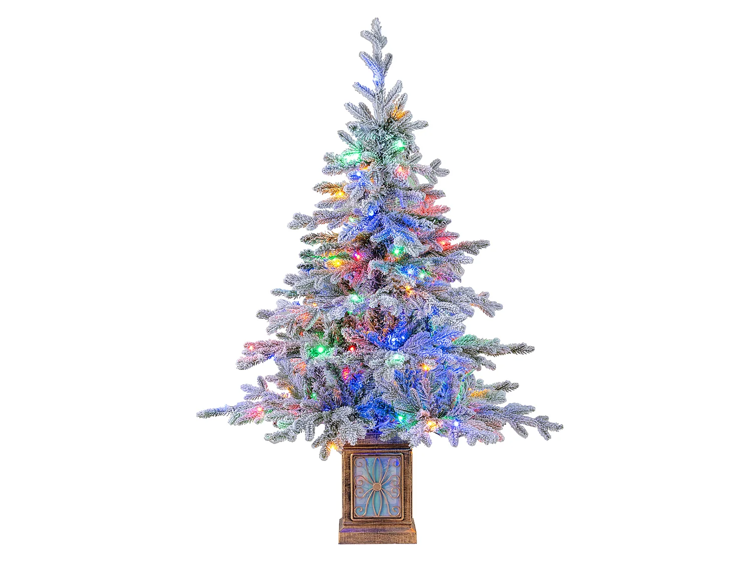 Albero di Natale artificiale in un vaso decorativo con illuminazione a LED, 120 cm