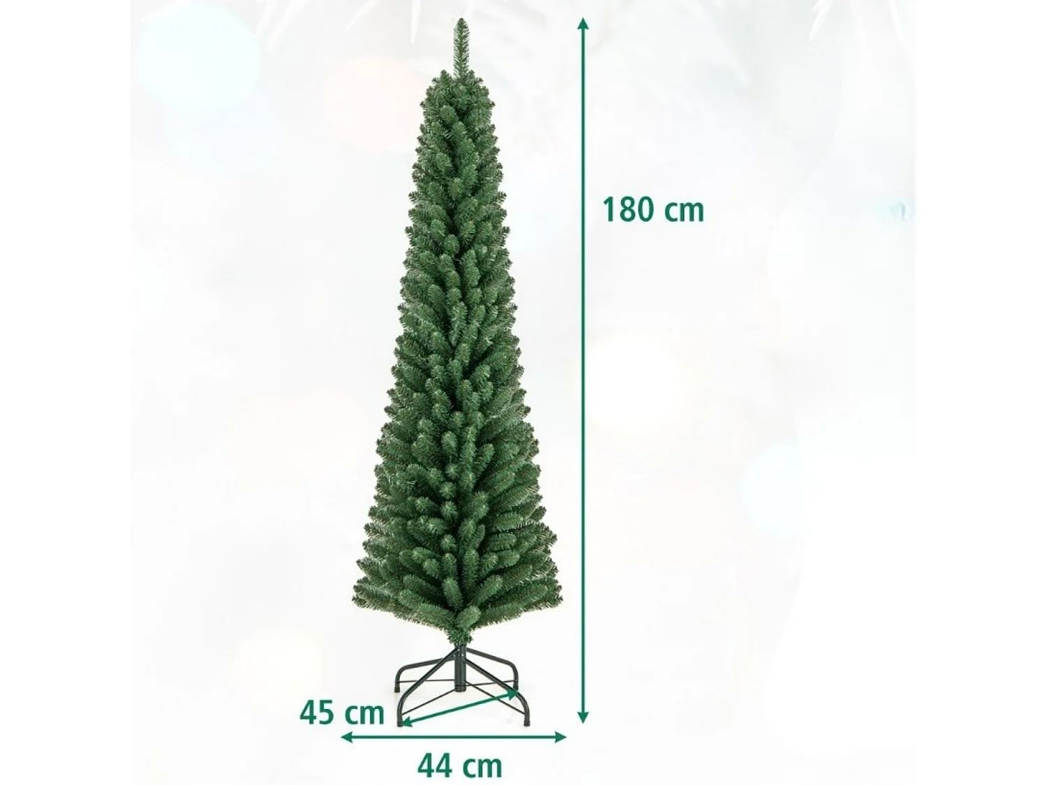 Albero di Natale artificiale a forma di matita, 180 cm