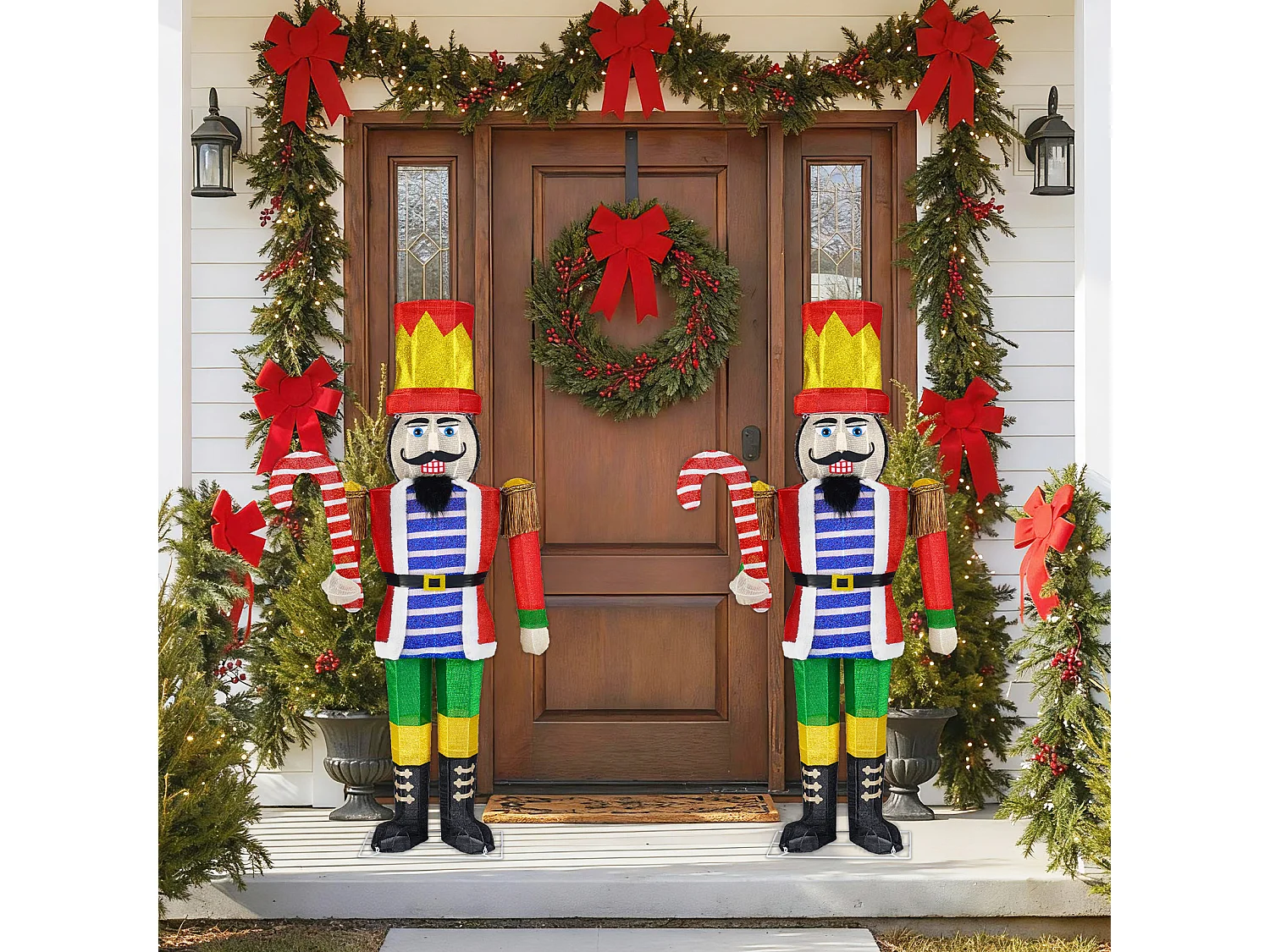 Beleuchtete Nussknacker-Figur, 170 cm, 110 LEDs – mehrfarbig