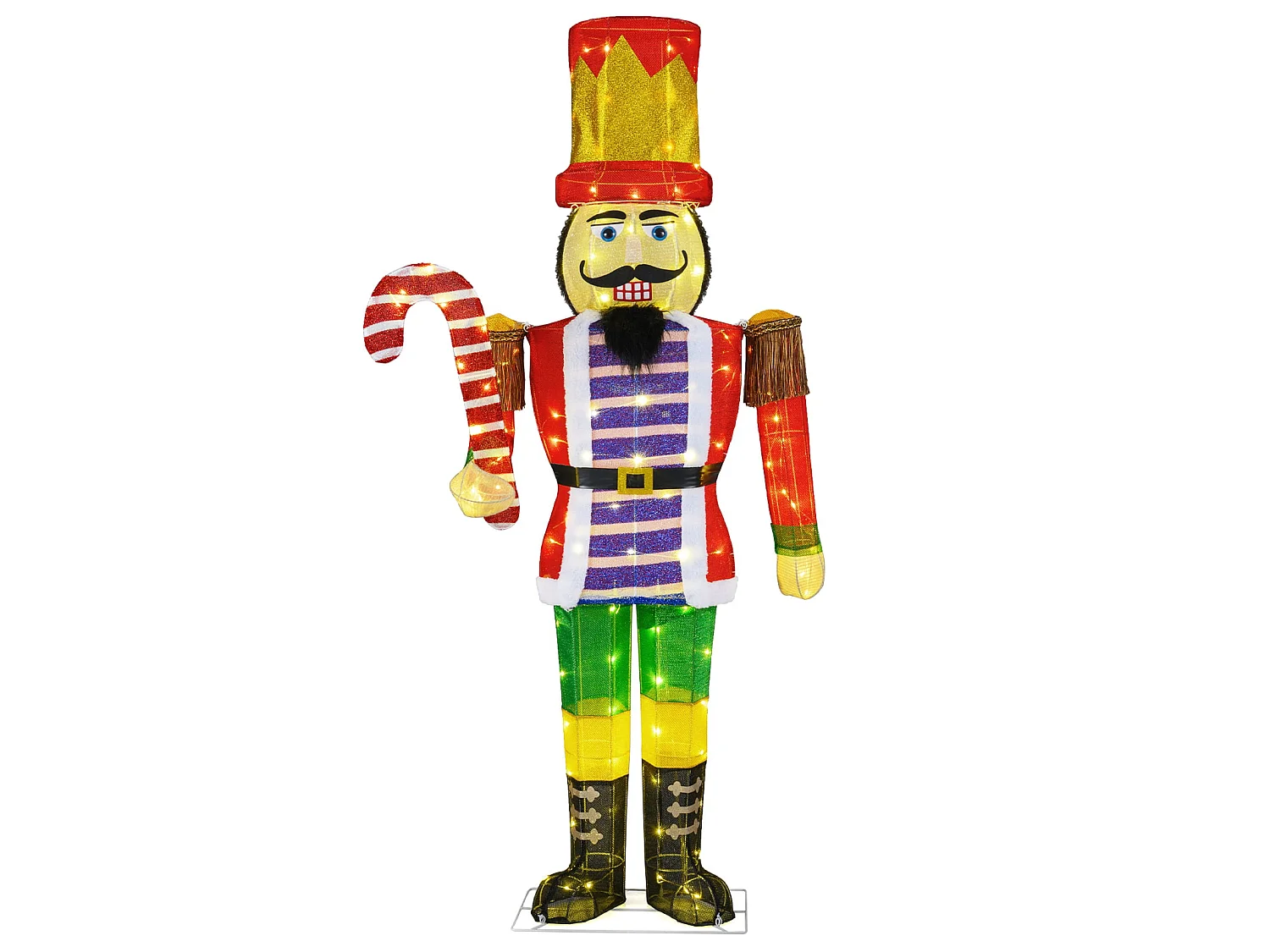 Beleuchtete Nussknacker-Figur, 170 cm, 110 LEDs – mehrfarbig