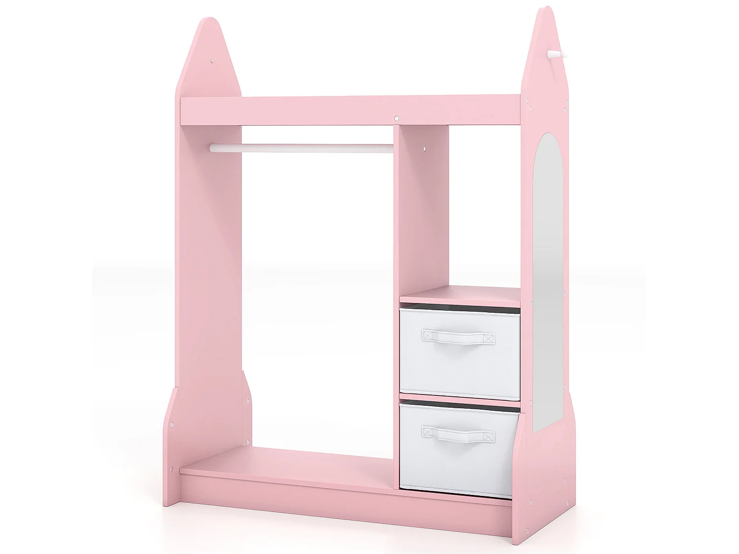 Børnegarderobe med tøjstang Børnegarderobe