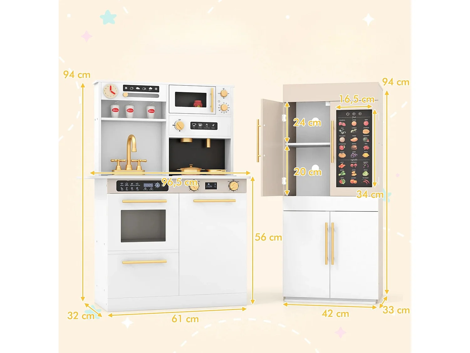 Cucina giocattolo per bambini in 2 pezzi