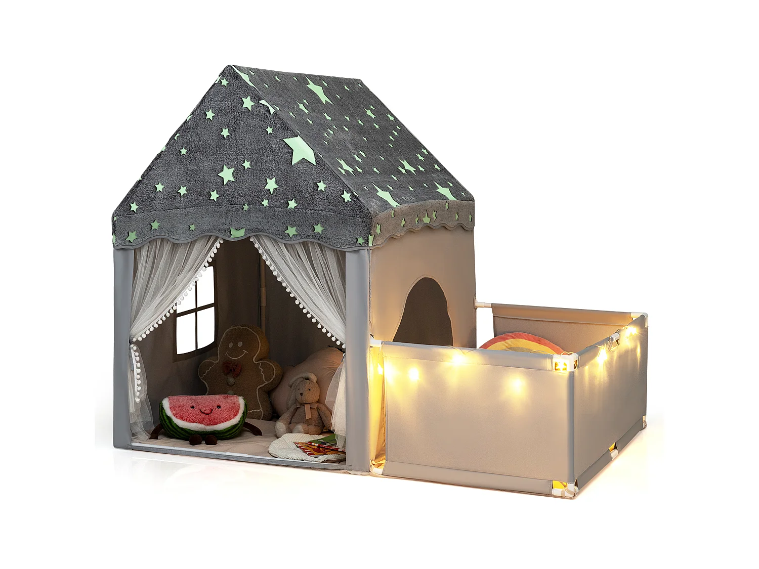 Kinderzelt mit Laufgitter und Matte – Kinderhaus mit Laufgitter