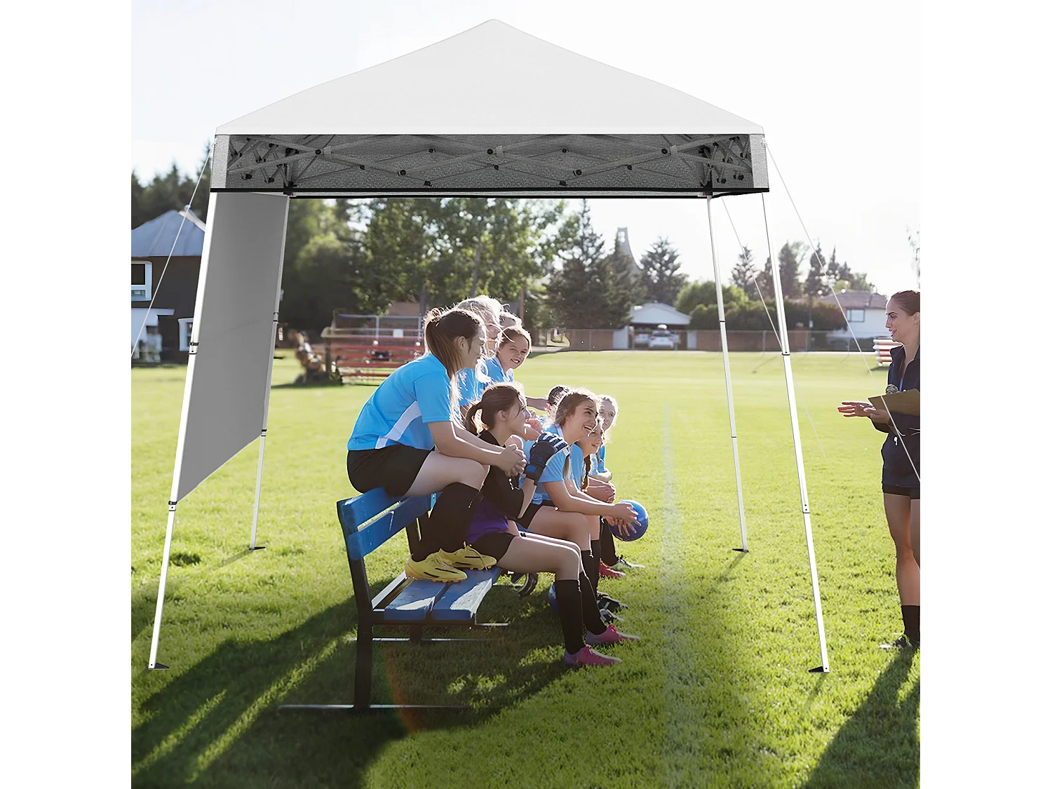 Hopfällbar paviljong – trädgårdstält med väska, vit, 180 × 180 cm