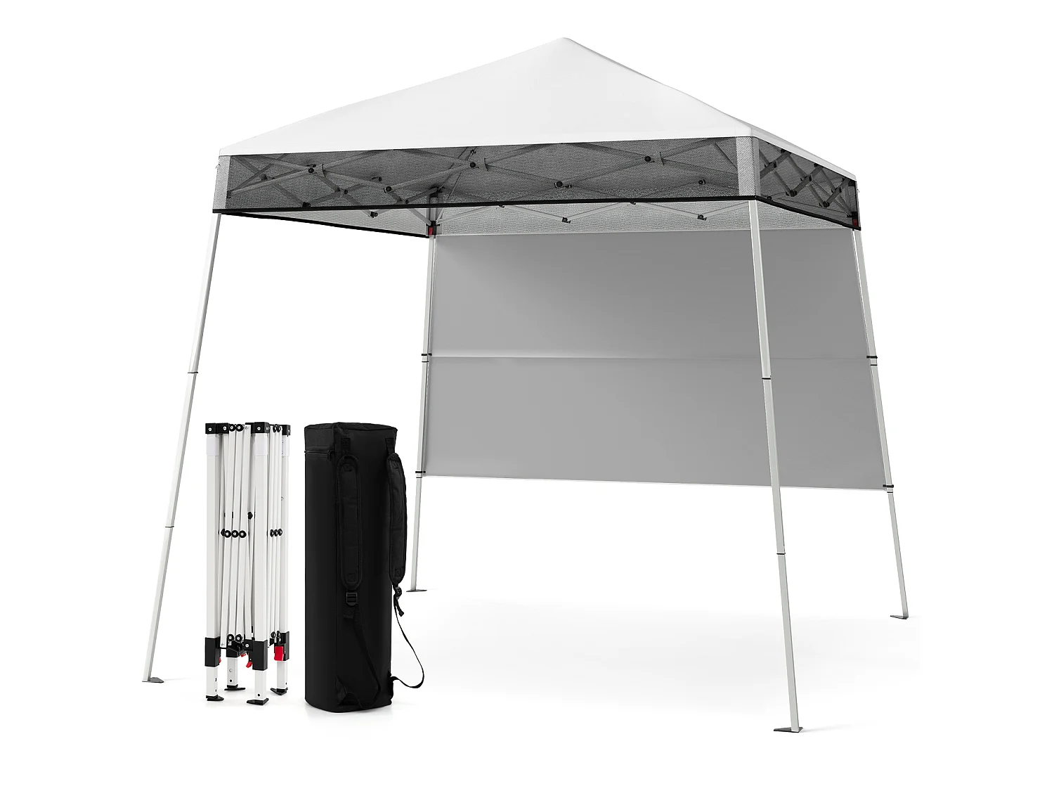 Hopfällbar paviljong – trädgårdstält med väska, vit, 180 × 180 cm