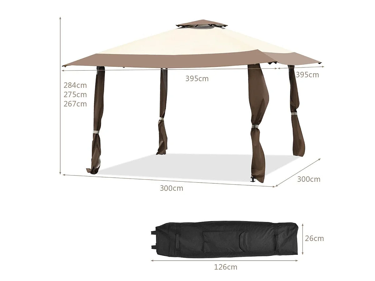Padiglione da giardino Tenda da giardino per feste beige