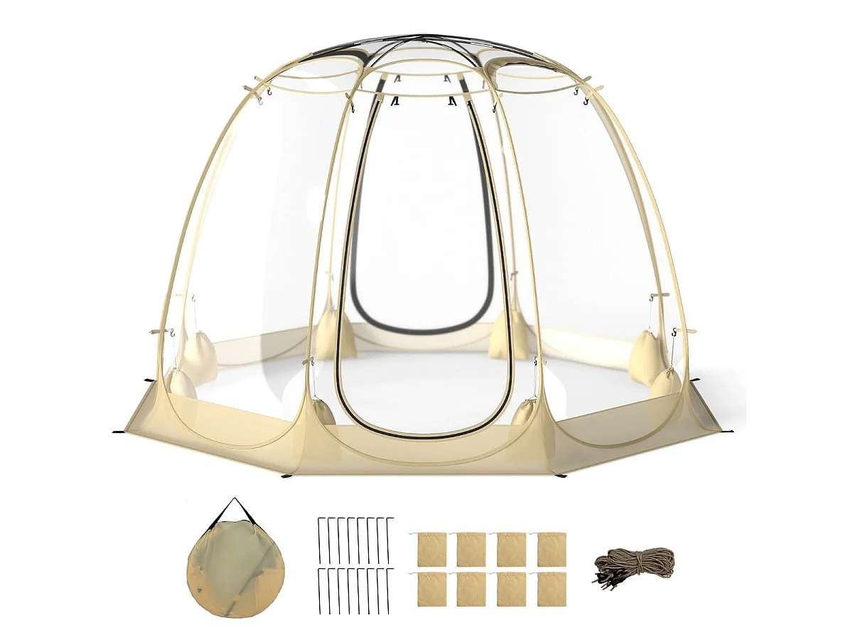 Tenda da giardino rotonda trasparente, 265 x 265 cm