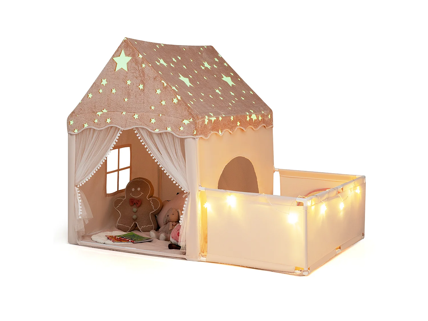 Tenda per bambini con box e tappetino Casetta per bambini con box