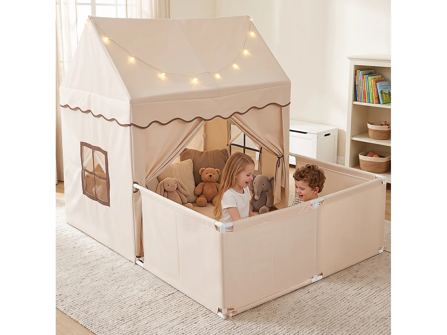 Kinderzelt in Form eines Spielhauses – Kinderhaus mit Terrasse