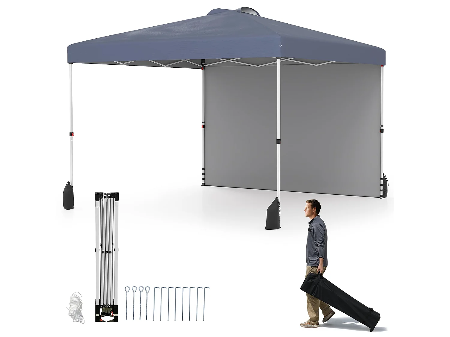Padiglione da giardino - Tenda per eventi con parete da 3x3 m