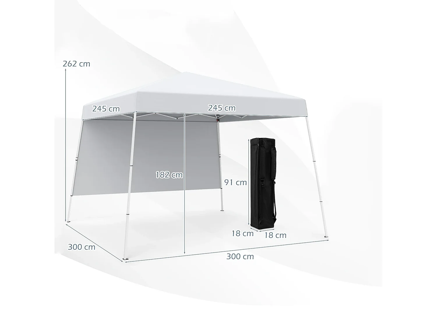 Padiglione da giardino pieghevole – Tenda per eventi bianca 3 x 3 m