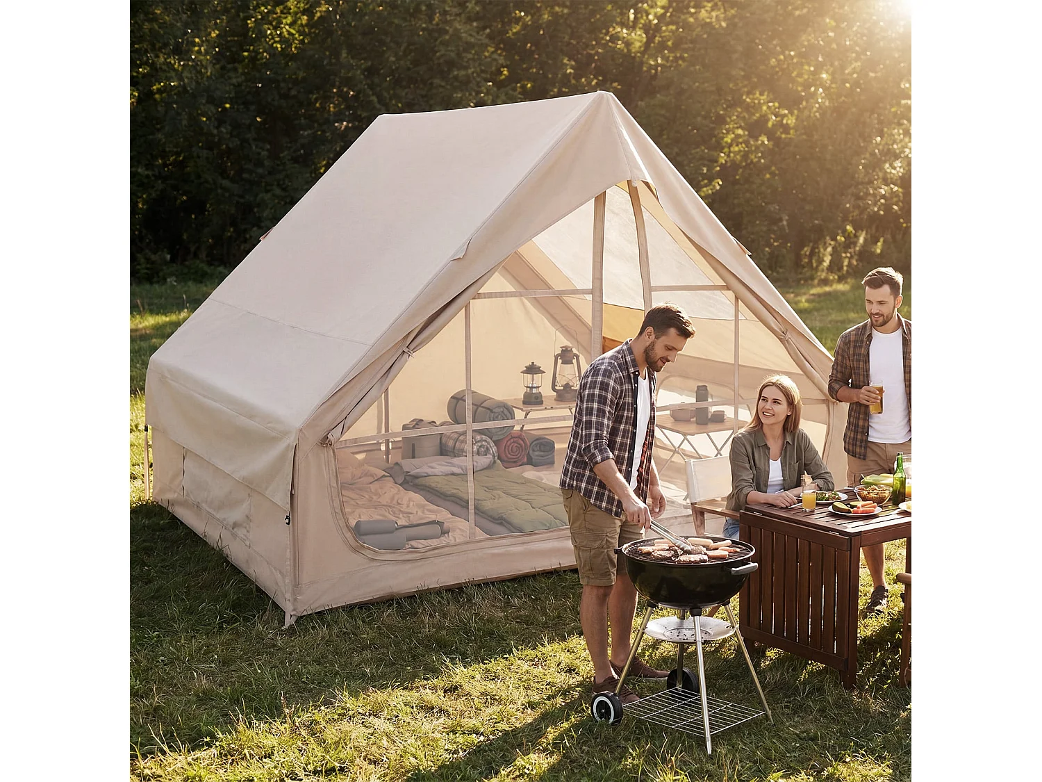 Tenda da campeggio gonfiabile per 4 persone