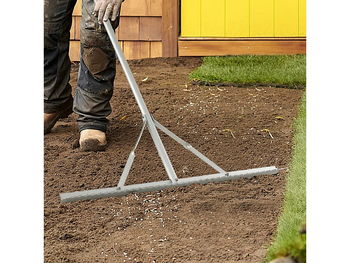 Rastrello per paesaggio in alluminio resistente con testa del rastrello larga 91cm 36 denti, Rastrello da giardino