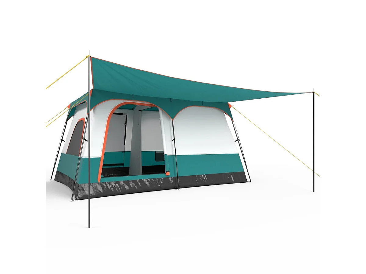 Tenda da campeggio con tenda da sole, a 2 vani, con borsa da trasporto