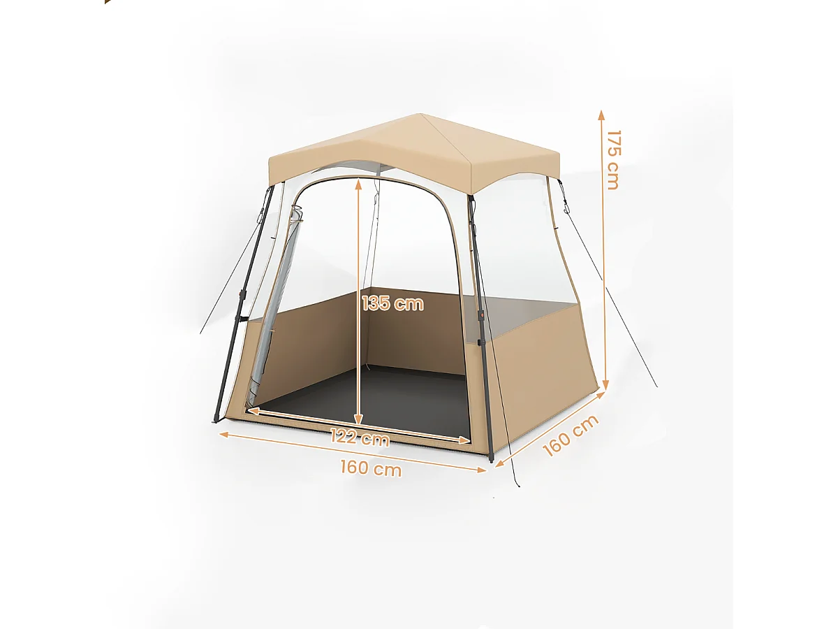 Tente de camping pop-up transparente, 183 x 135 x 175 cm