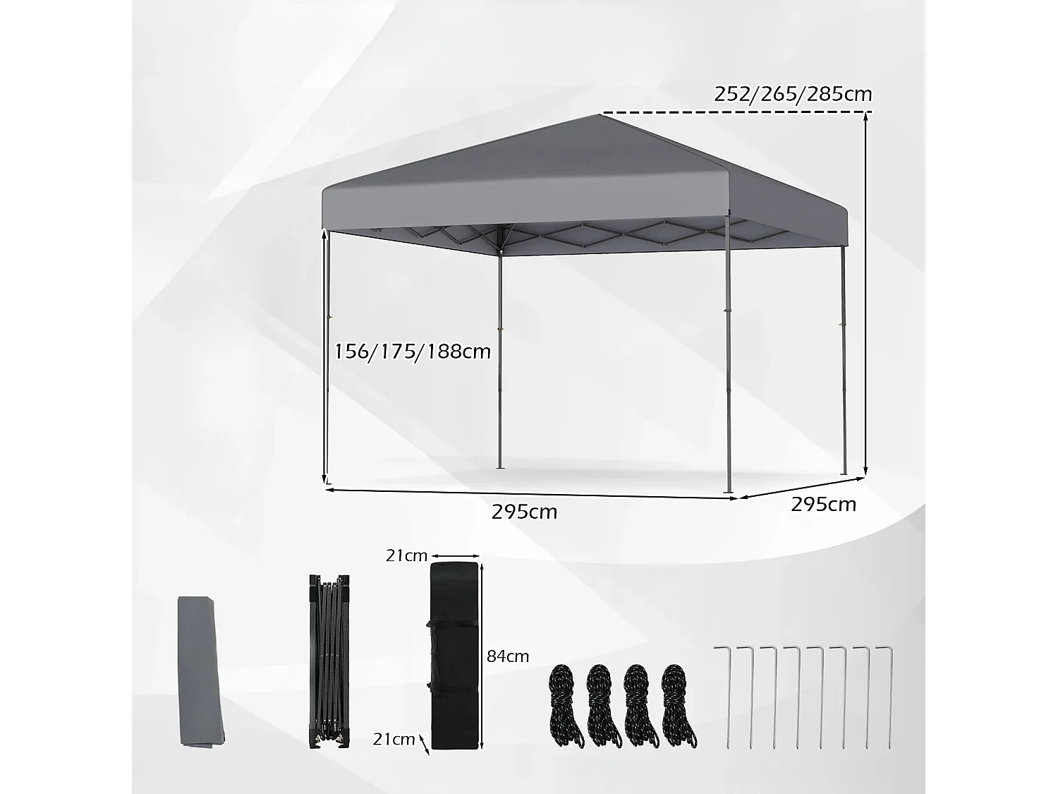 Tenda pieghevole con regolazione dell'altezza - Gazebo per eventi