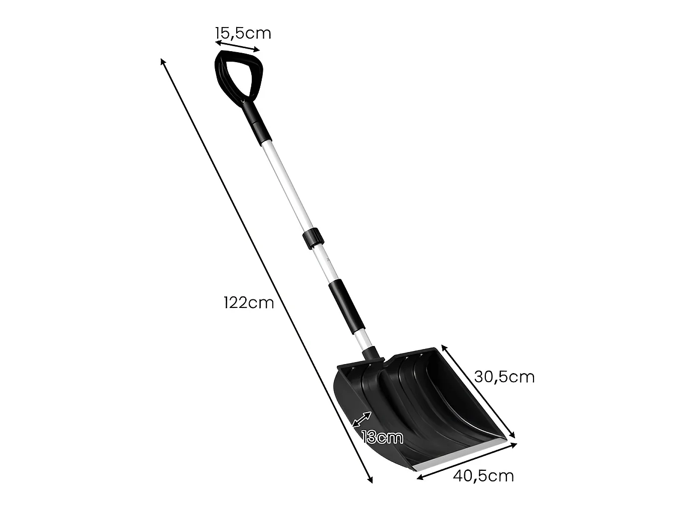 Ergonomisk sneskovl – sort