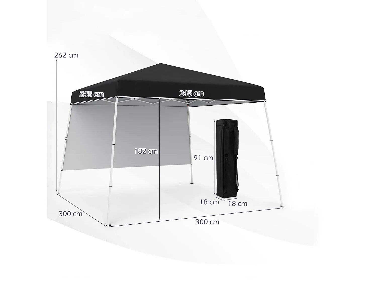 Zusammenklappbarer Gartenpavillon – Partyzelt 3 x 3 m