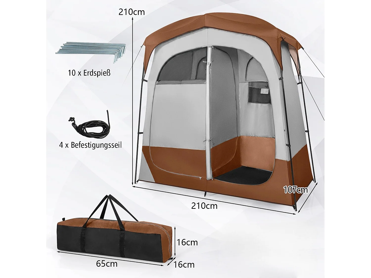 Tenda doccia a 2 scomparti Tenda da campeggio per servizi igienici