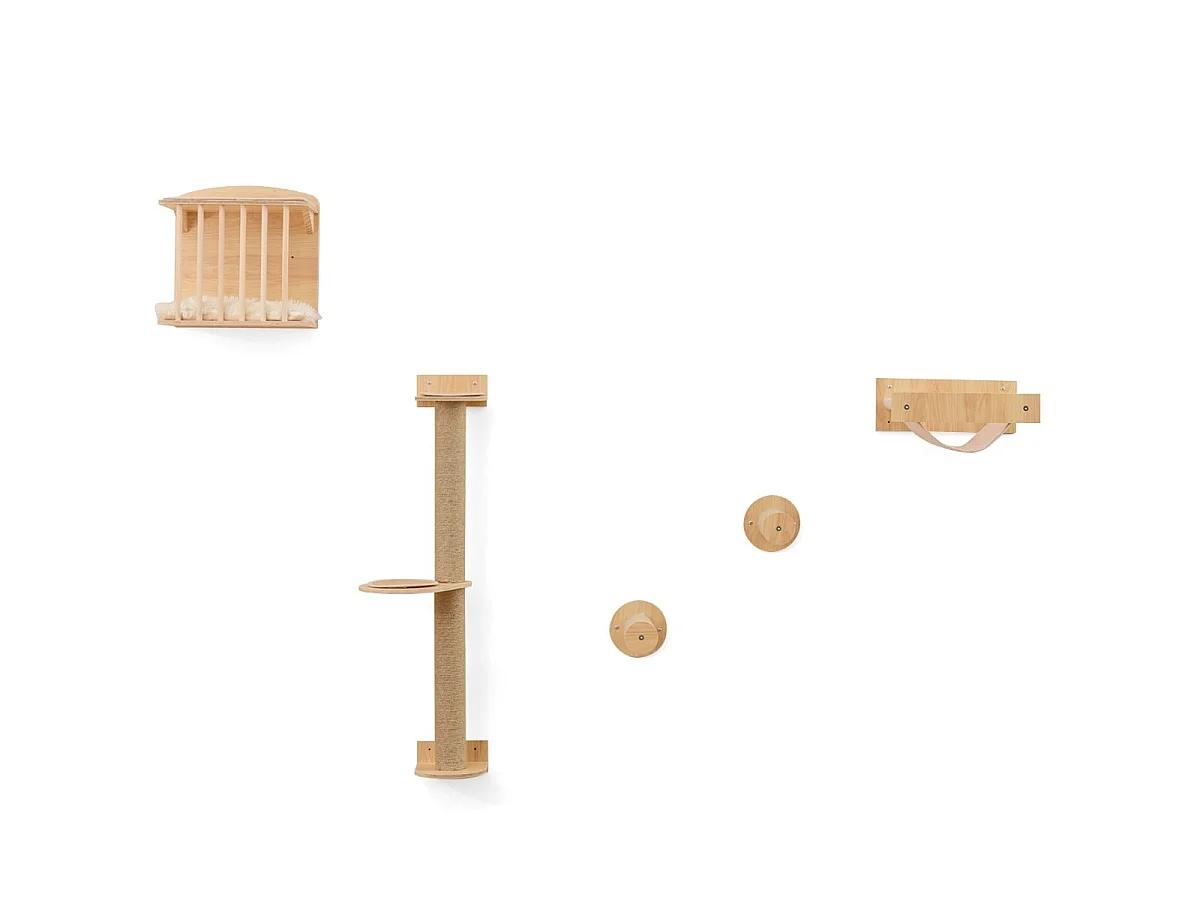 Katzenkletterturm-Set zur Wandbefestigung