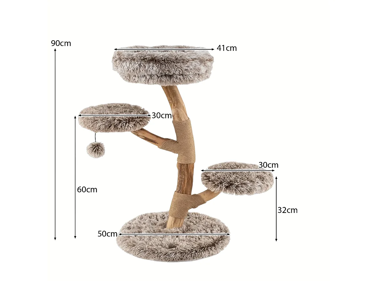 Holzkratzbaum 90 cm Katzenhaus Schlafplatz Kratzbaum für Katzen