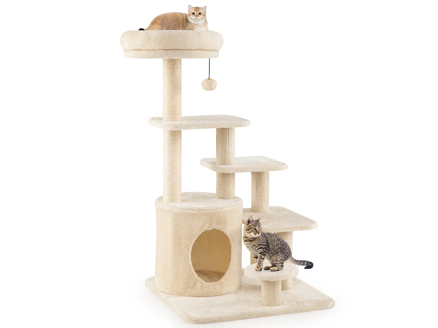 Kattekløer med flere niveauer og soveplads til katten Kattekløer