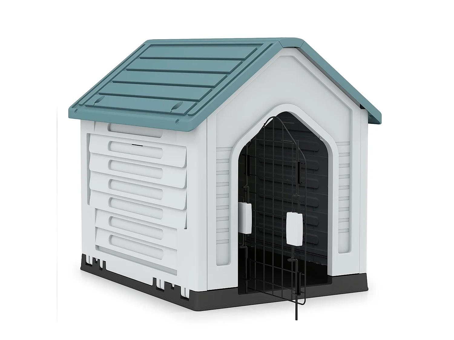 Kunststoff-Hundehütte mit schrägem Dach