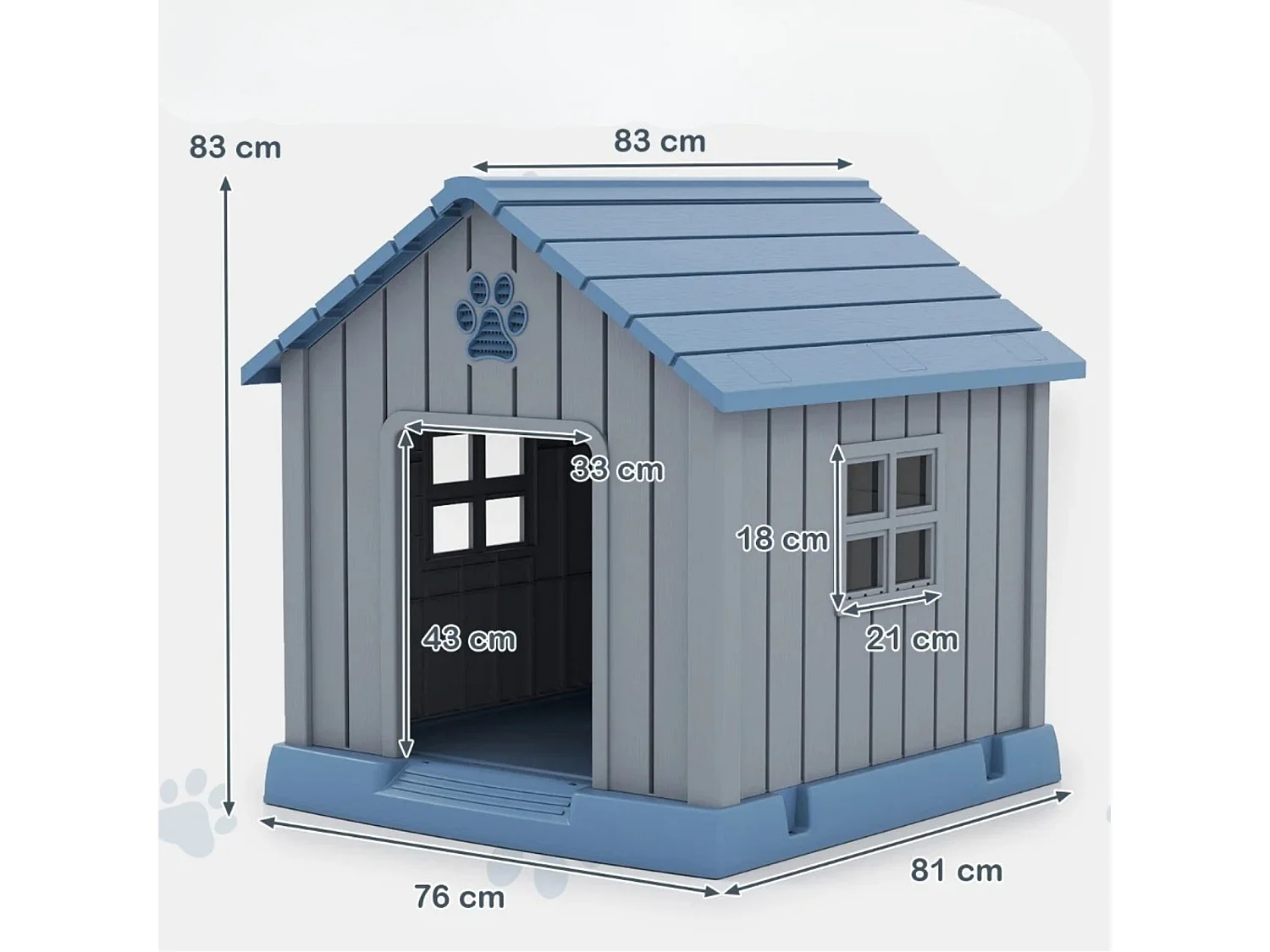 Kunststoff-Hundehütte – Hütte für kleine und mittelgroße Hunde