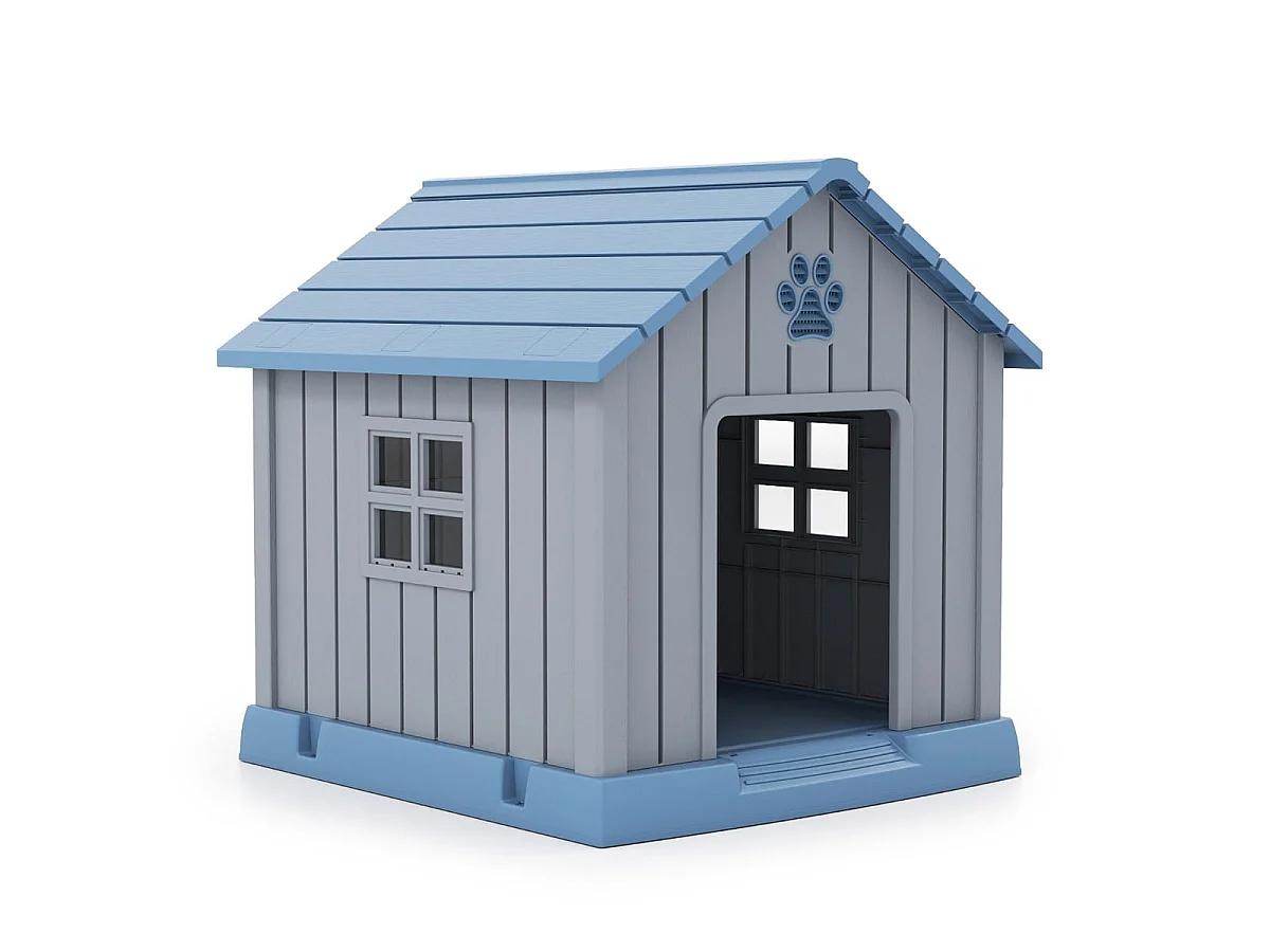 Kunststoff-Hundehütte – Hütte für kleine und mittelgroße Hunde