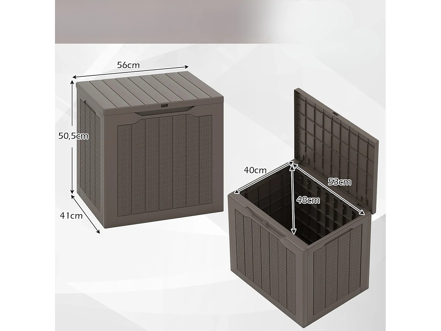 Coffre de jardin - Bac de rangement avec couvercle 96 L