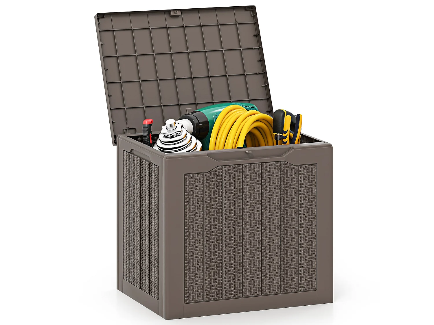 Coffre de jardin - Bac de rangement avec couvercle 96 L