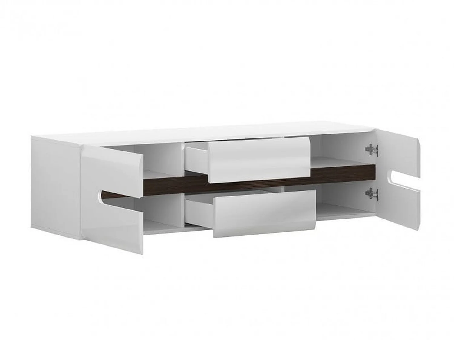 Azteca 150cm White Gloss TV Stand with Soft-Close Drawers and Doors, Fits up to 60in TV