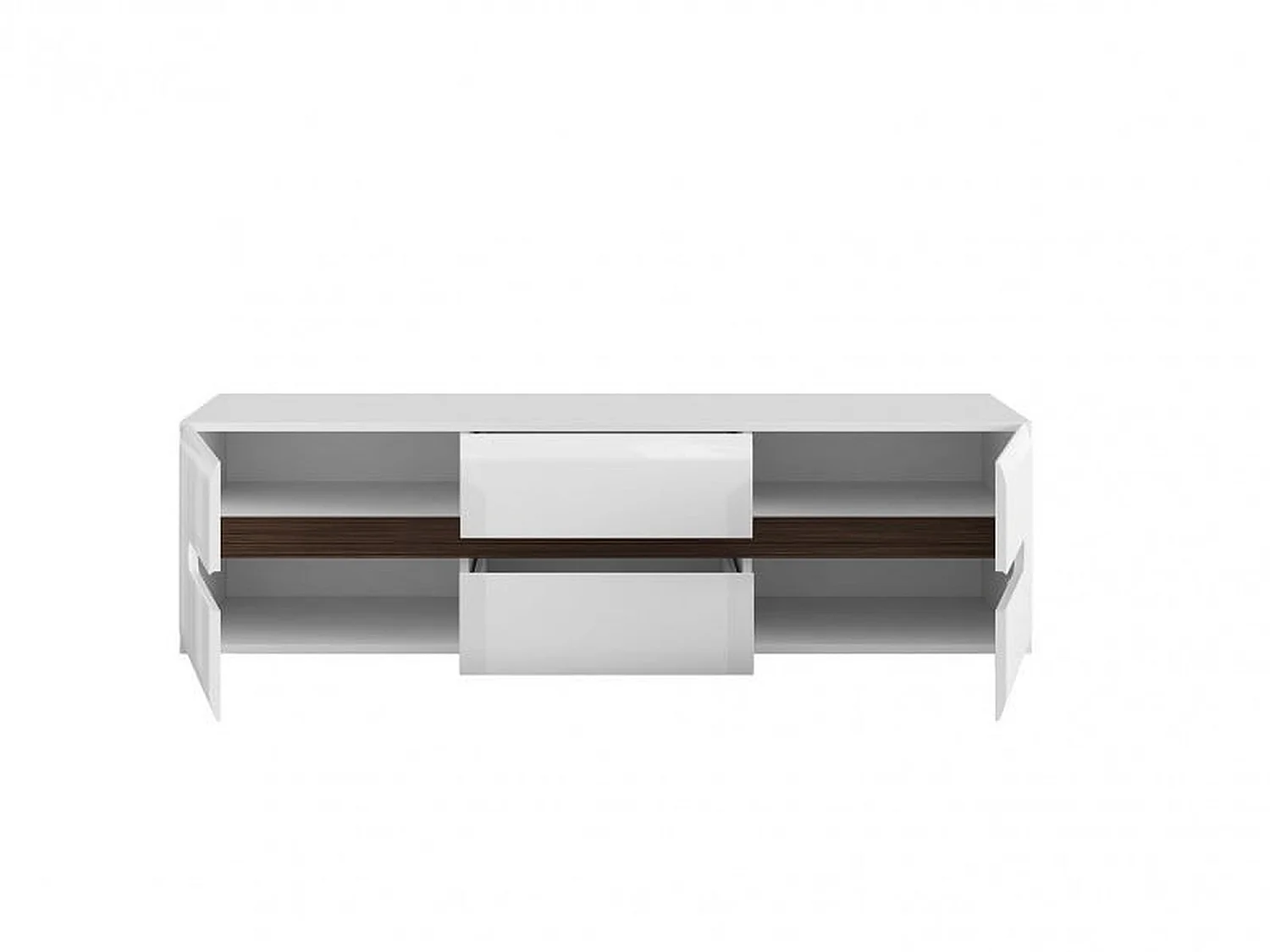 Azteca 150cm White Gloss TV Stand with Soft-Close Drawers and Doors, Fits up to 60in TV