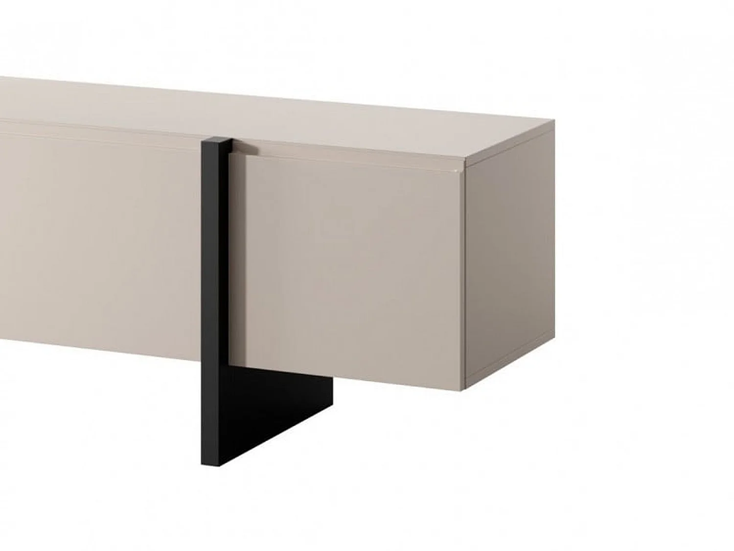 Lowboard Cashmere Beige Black TV Cabinet Entertainment Unit 160cm Stand Handleless Modern Kiznie