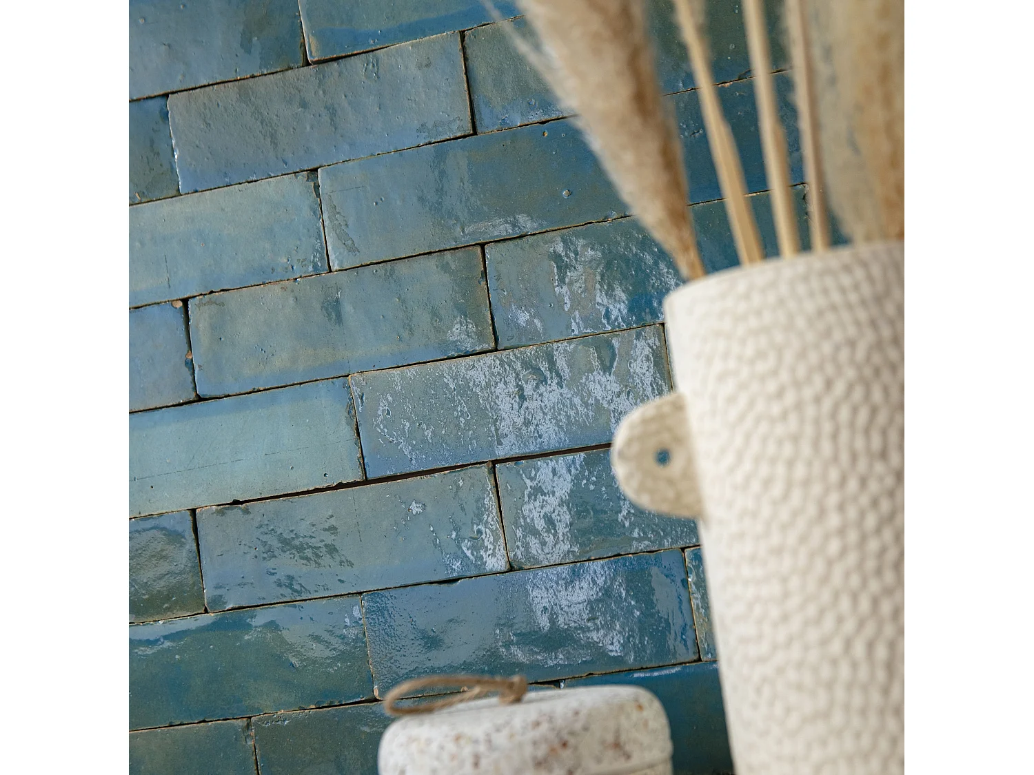 Carrelage Zellige Marocain Bleu Lazuli 5x15 cm (vendu par 1 m²) - RO'MA NATURE
