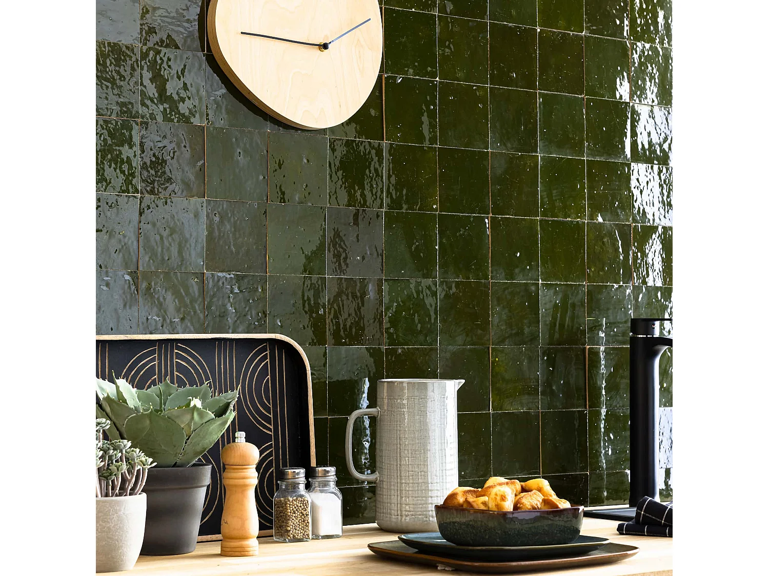 Carrelage Zellige Marocain Vert Empire 10x10 cm (vendu par 1 m²) - RO'MA NATURE
