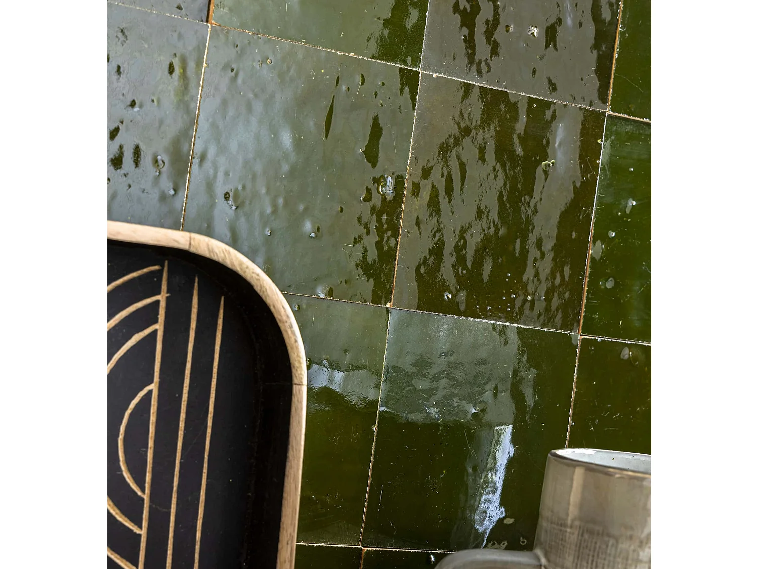 Carrelage Zellige Marocain Vert Empire 10x10 cm (vendu par 1 m²) - RO'MA NATURE