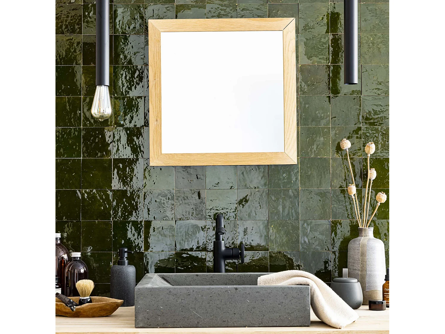 Carrelage Zellige Marocain Vert Empire 10x10 cm (vendu par 1 m²) - RO'MA NATURE
