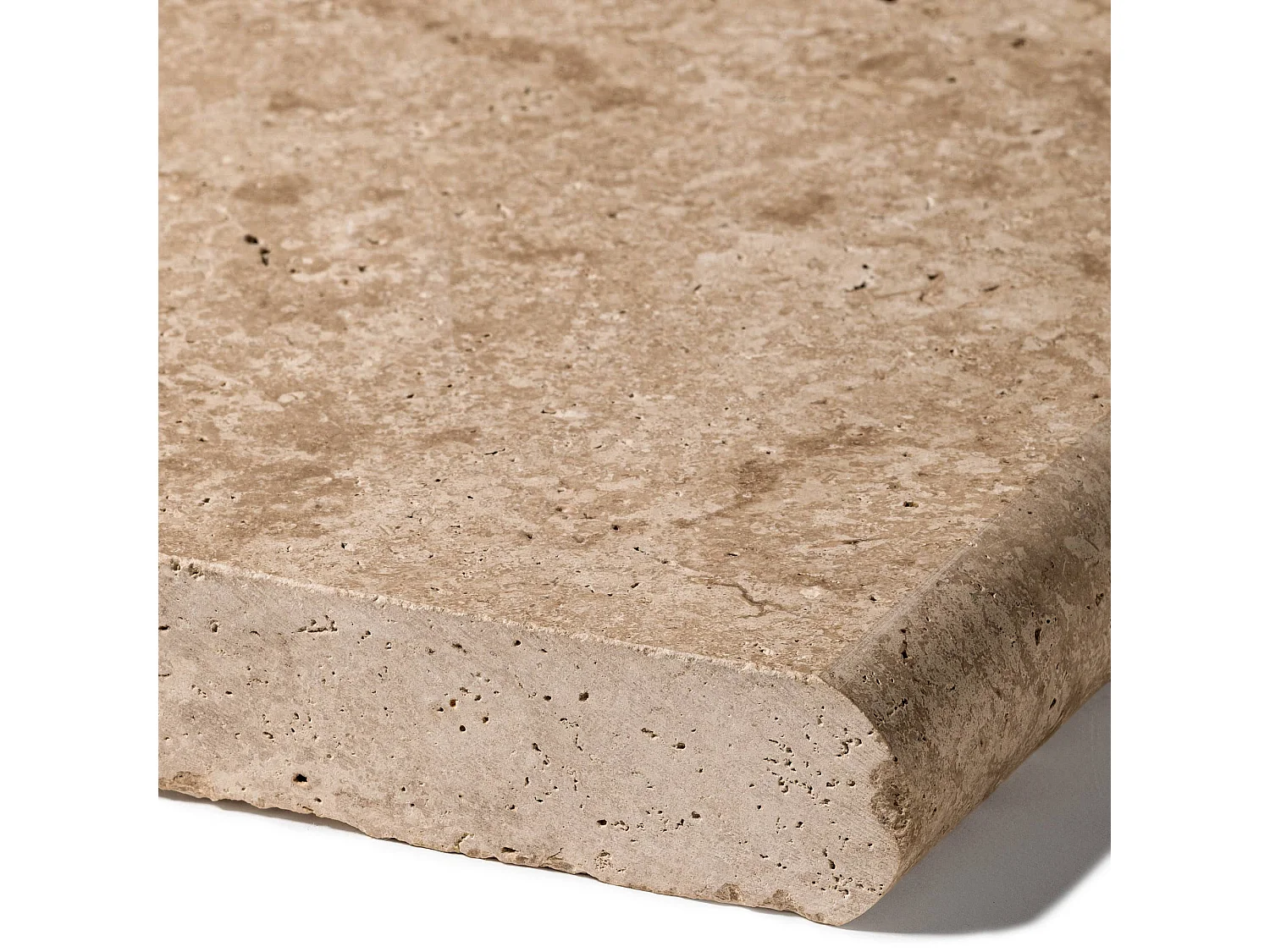 Margelle de piscine Travertin Beige Nuancé 61x33x3 cm Bord 1/2 Rond (à l'unité) - RO'MA NATURE