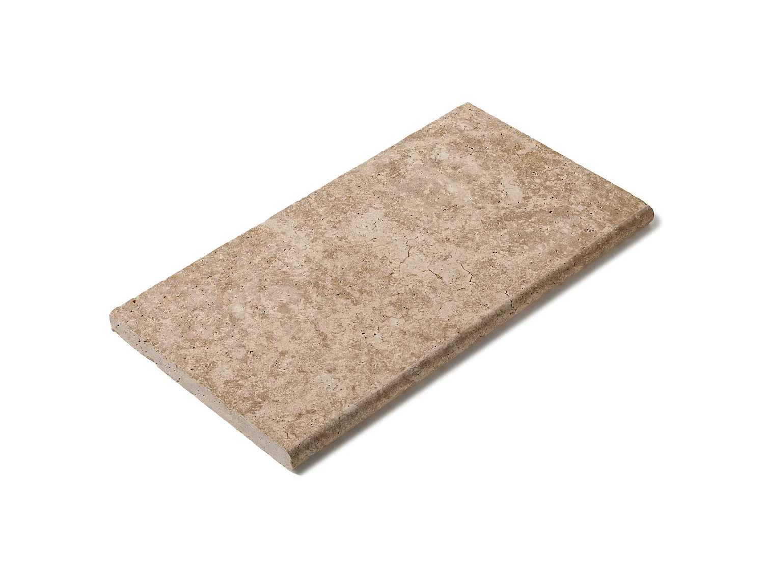 Margelle de piscine Travertin Beige Nuancé 61x33x3 cm Bord 1/2 Rond (à l'unité) - RO'MA NATURE