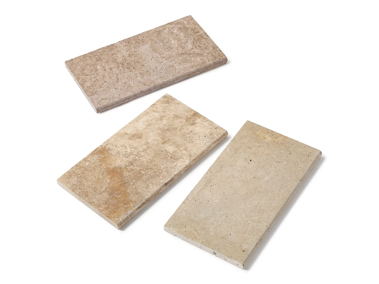 Margelle de piscine Travertin Beige Nuancé 61x33x3 cm Bord 1/2 Rond (à l'unité) - RO'MA NATURE