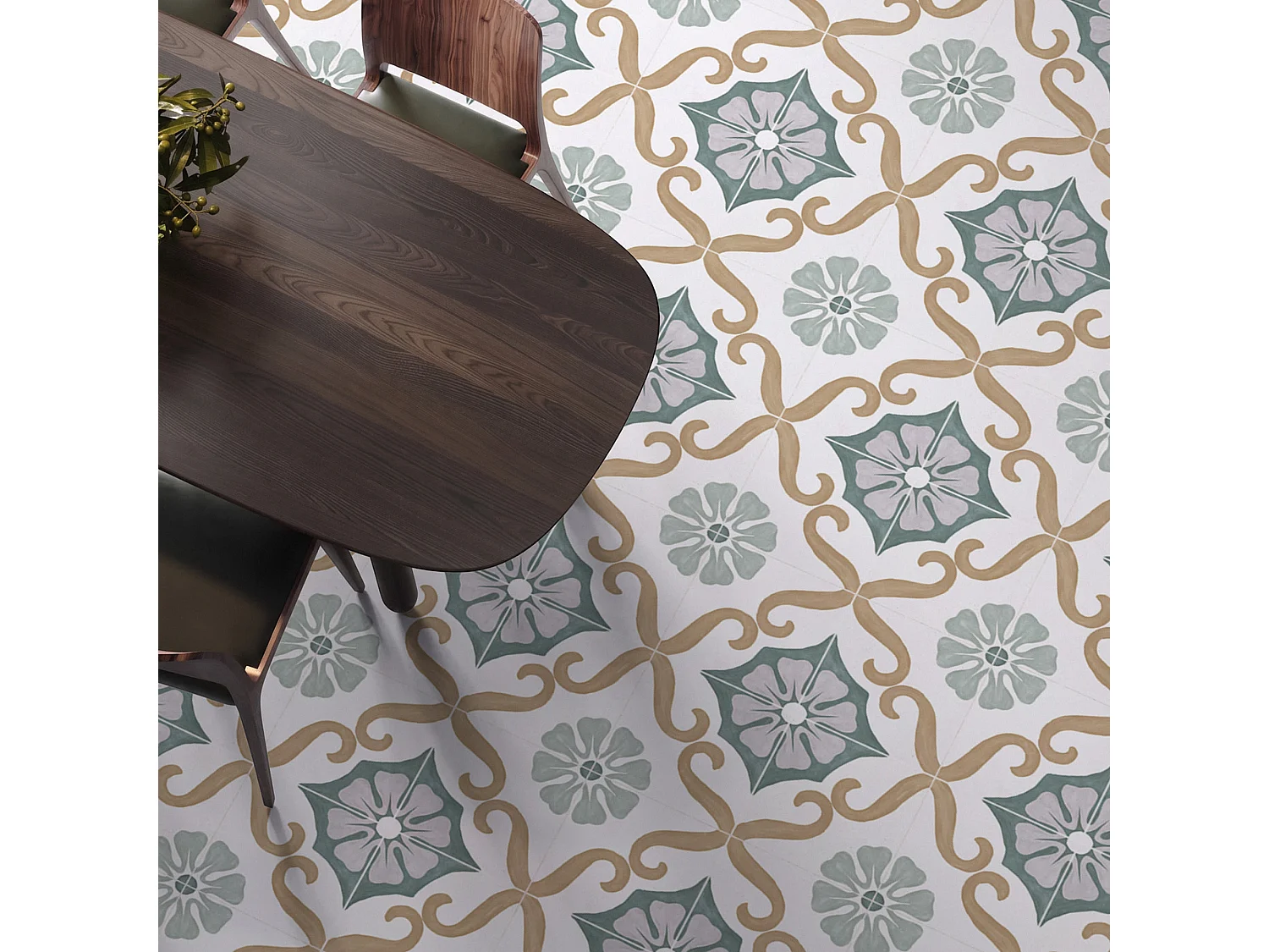 Carrelage effet Carreau ciment Florentis Bleu 22,3x22,3x0,9 cm Soriel - Sol et mur intérieur (vendu par carton de 0,65 m²) - RO'MA CARRELAGE