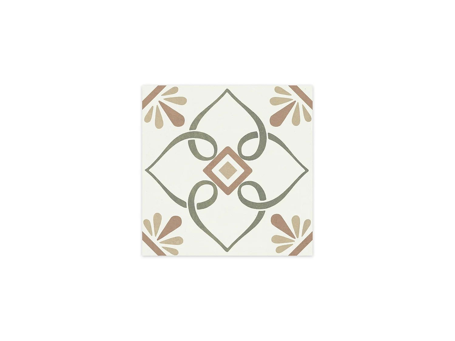 Carrelage effet Carreau ciment Veliris Vert 22,3x22,3x0,9 cm Proviel - Sol et mur intérieur (vendu par carton de 0,65 m²) - RO'MA CARRELAGE