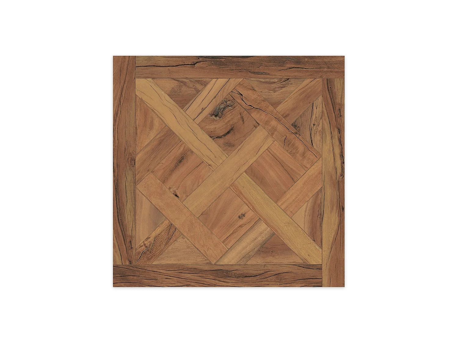 Carrelage Vintage effet Parquet Bois Brut Vieilli Versailles 45x45x0,95 cm Virelno - Sol intérieur (vendu par carton de 1 m²) - RO'MA CARRELAGE