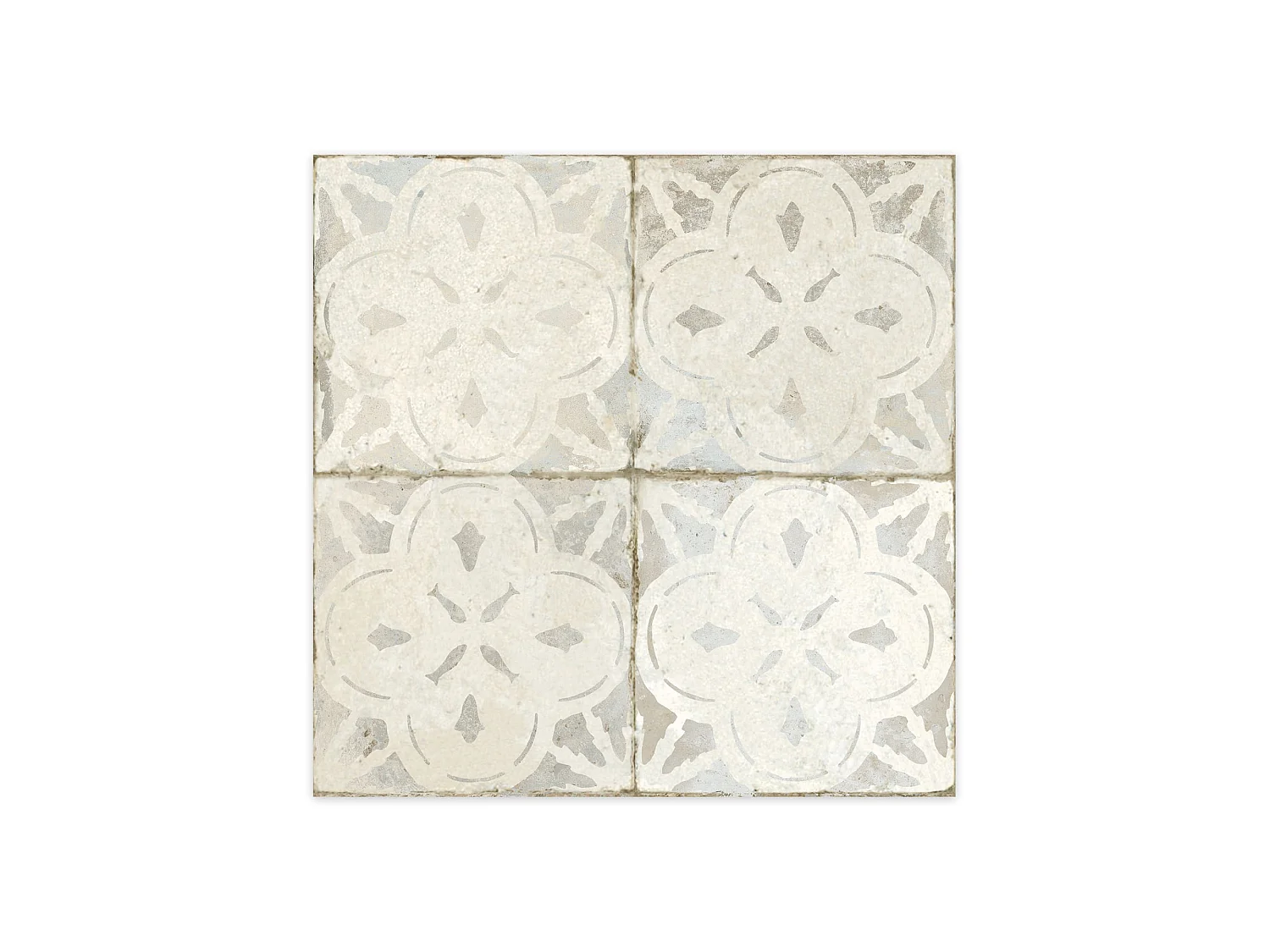 Carrelage Vintage effet Carreau ciment Blanc 45x45x0,95 cm Calenza - Sol et mur intérieur (vendu par carton de 1 m²) - RO'MA CARRELAGE