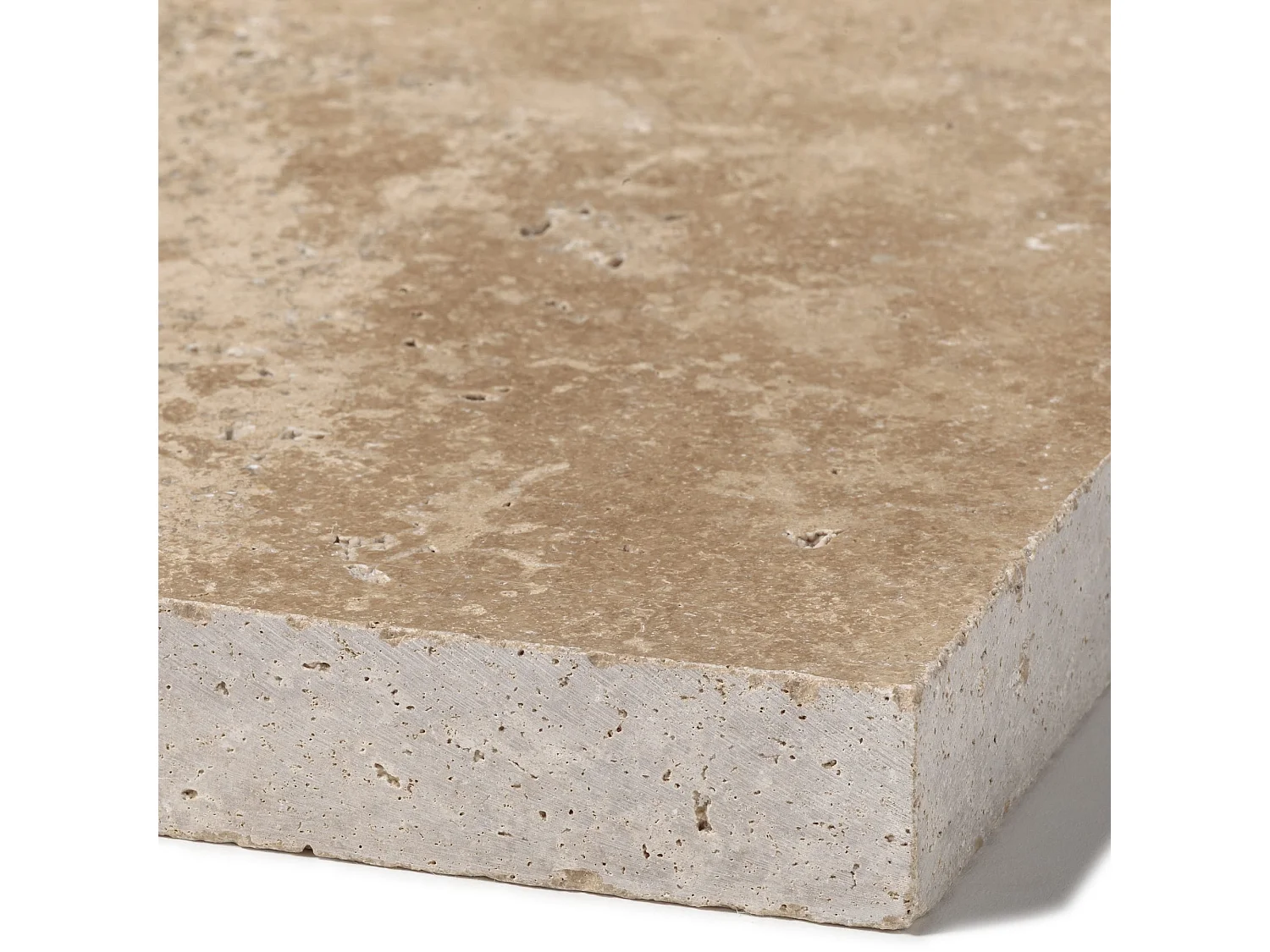 Margelle de piscine Travertin Beige Nuancé 61x33x3 cm Bord Droit (à l'unité) - RO'MA NATURE